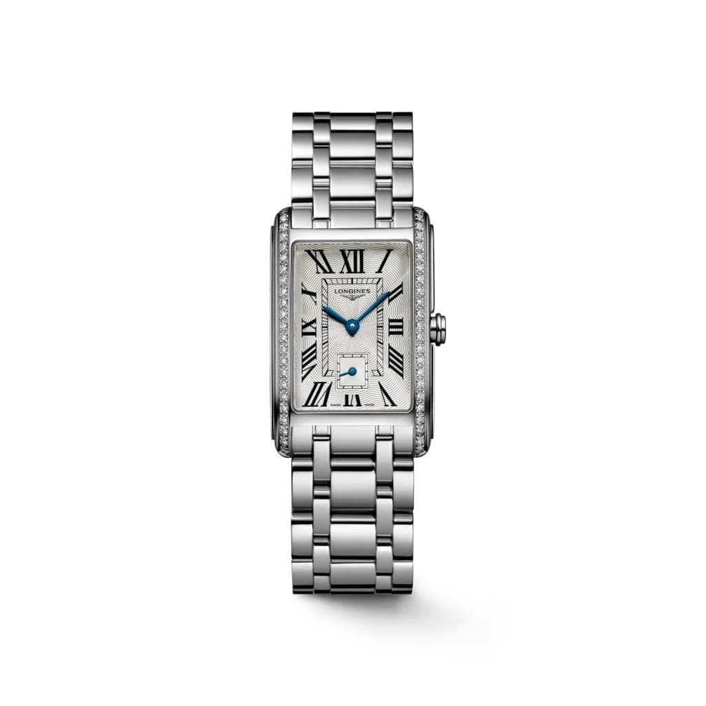 DolceVita 23.30 x 37.00mm Diamond Case / Silver Flinqué Dial / Steel Bracelet