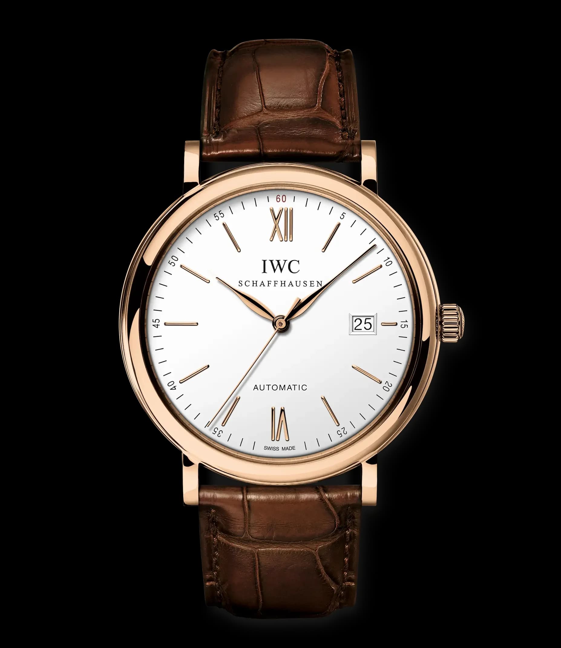 Portofino Automatic 40mm 18ct 5N Gold / Silver Dial / Brown Alligator Strap