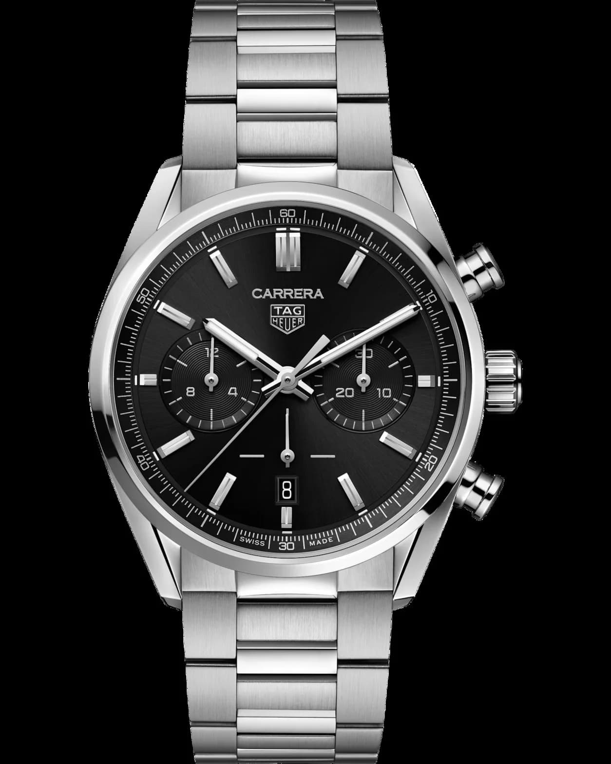 Carrera Chronograph 42mm Black Dial / Steel Bracelet